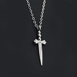 Silver Dagger Sword Necklace